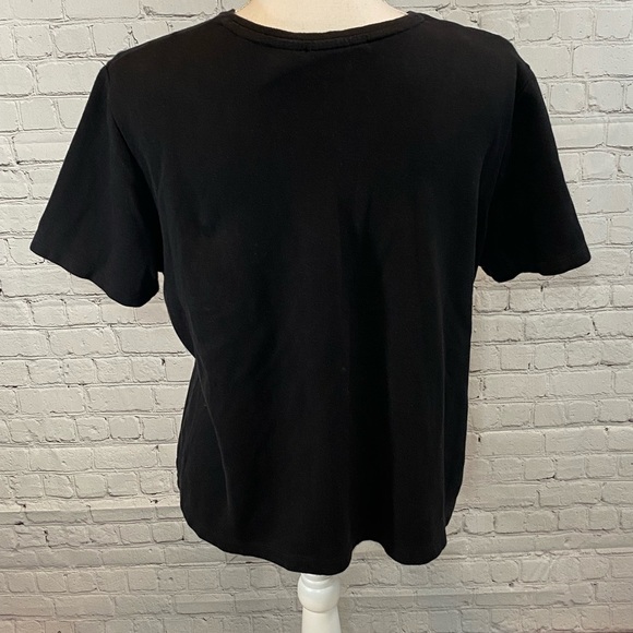 CROFT & BARROW V-Neck T-Shirt Black-Large - Picture 2 of 2